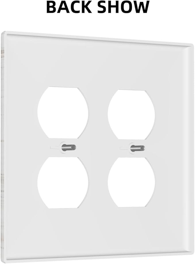 Decorative Light Switch Cover Plate White Brown Marble Abstract Modern Luxury 2 Gang Decorative Switch Plates 1 Toggle Duplex Combo Outlet Covers GFCI Plug Covers Wallplates for Bathroom Kitchen Decor