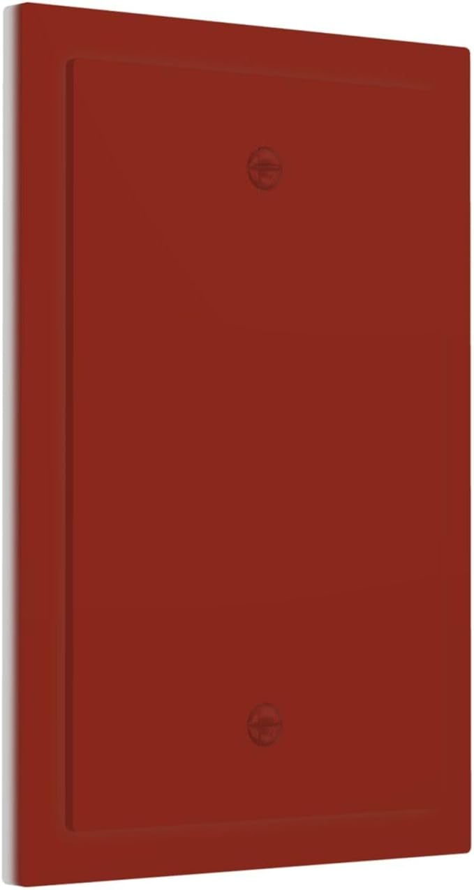 Red Decorative 1 Gang Blank Wall Plate, One Gang Wine/Brown Red No Device Light Switch Cover Electric Unused Switch Face Wallplate Covers