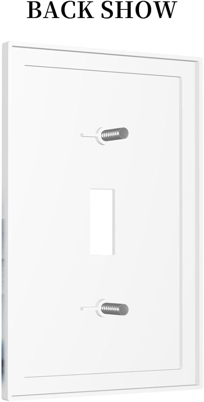 Decorative Light Switch Cover Mountain Foggy Lake Boat Grey Blue Forest Birds 1 Gang Single Toggle Decorator Outlet Wall Plate Device Electrical Faceplate Switchplates for Bedroom
