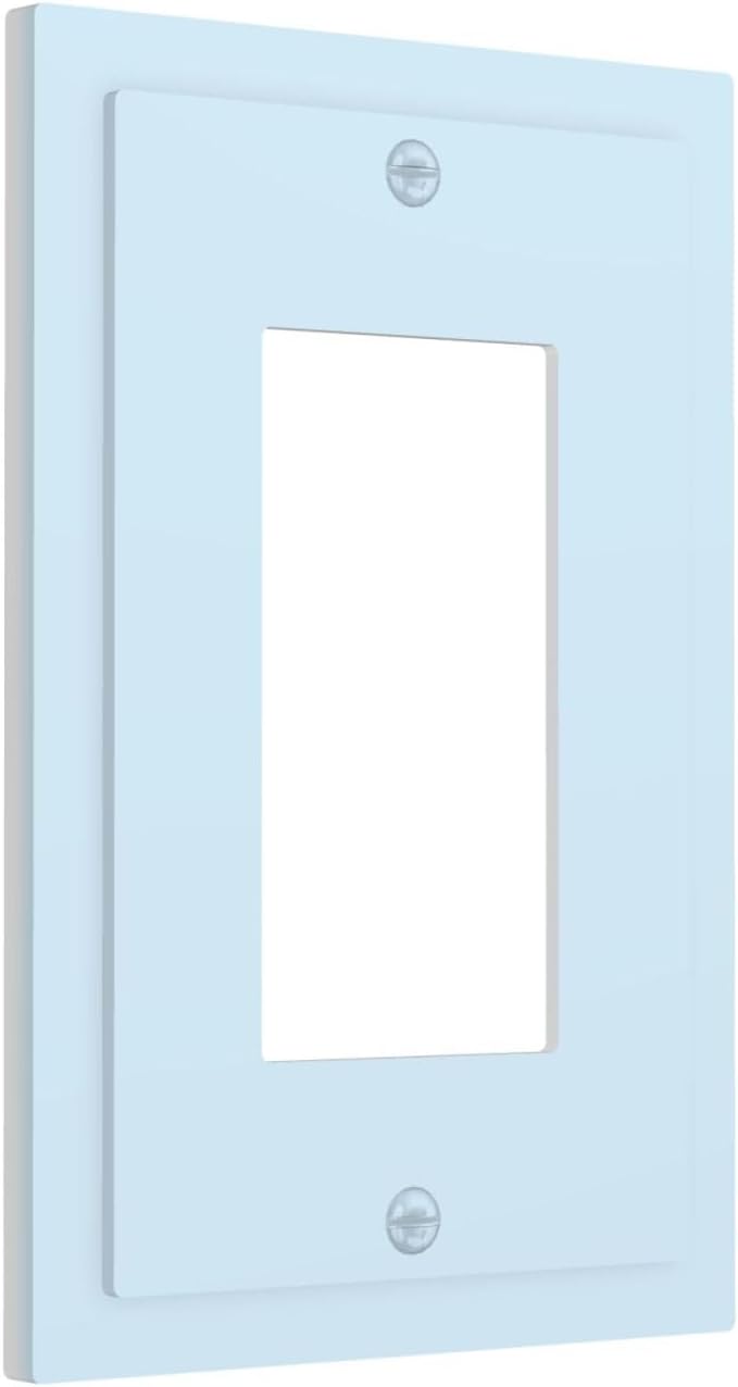 Decorative Royal/Light/Navy Blue 1 Gang Rocker/Decorator Outlet Light Switch Wall Plate Cover, Trendy Modern Solid Teal/Aqua Blue GFCI Outlet Switch Face Wallplate Covers