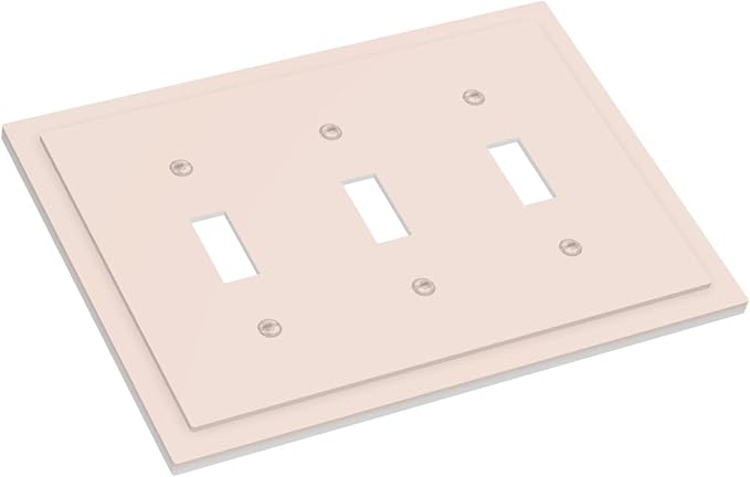 Beige 3 Gang Light Switch Plate Decorative Triple Toggle Wall Plate Cover Electrical Faceplate Switch Face Plate