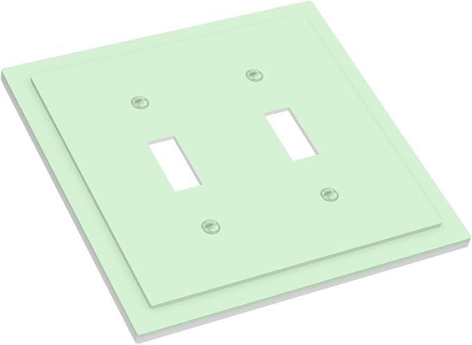 Green Decorative 2 Gang Toggle Outlet Light Switch Cover Double Device Wall Plate Electrical Faceplate Dual Device Switchplate