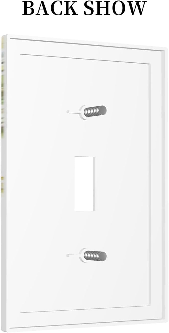 Decorative Light Switch Cover Green Eucalyptus Leaves Floral Wildflower 1 Gang Single Toggle Device Electrical Faceplate Switchplates Decorator Outlet Wall Plate For Bed Room Living Room