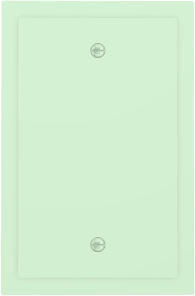 Green Decorative 1 Gang No Device Blank Wall Plate Blank Light Switch Cover Switchplate Electric Unused Faceplate Covers