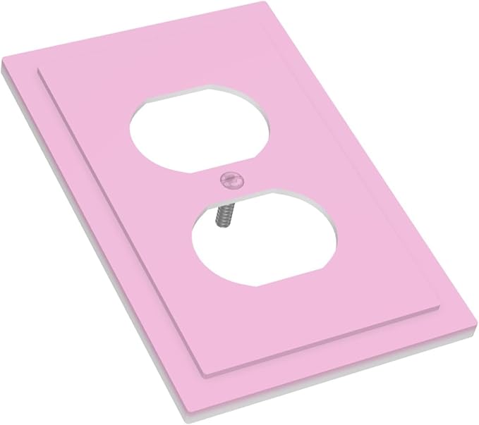 Decorative Light Purple Lavender 1 Gang Duplex Wall Plate Receptacle Outlet Covers, Thick Colored Solid Fashion Girl Woman Purple Dual Device Device Light Switch Faceplate Cover