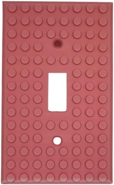 Brick Wall Plate, Single Toggle Light Switch Cover for Kids Bedroom, Game Room, 1-Gang (Pink)