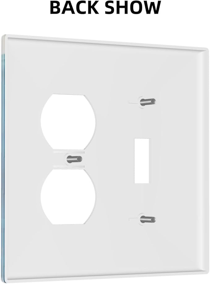 Swimming Woman Funny Shark Blue Ocean Wallplates 1 Toggle 1 Duplex Switch Plate Electrical GFCI Faceplate Decorative Light Switch Covers for Kids Room Bedroom Decor