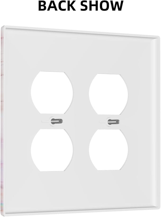 Decorative Outlet Covers Pink Purple Gold Abstract Marble Texture 2 Gang Double Duplex Light Switch Cover Wall Plates Electrical Socket Cover Art Faceplate for Bedroom Bathroom