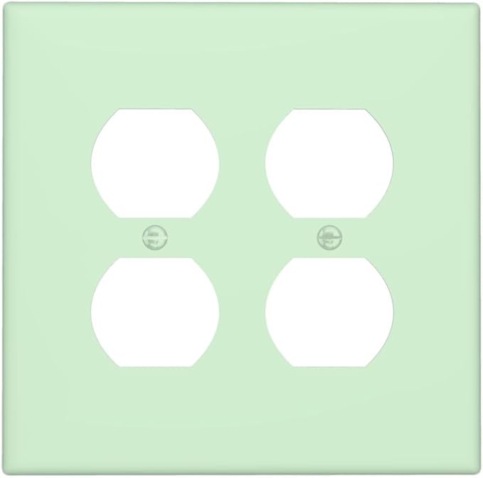 Green 2 Gang Double Duplex Receptacle Combo Outlet Light Switch Cover Wall Plate Electrical Faceplate Decorative Dual Device Switchplate