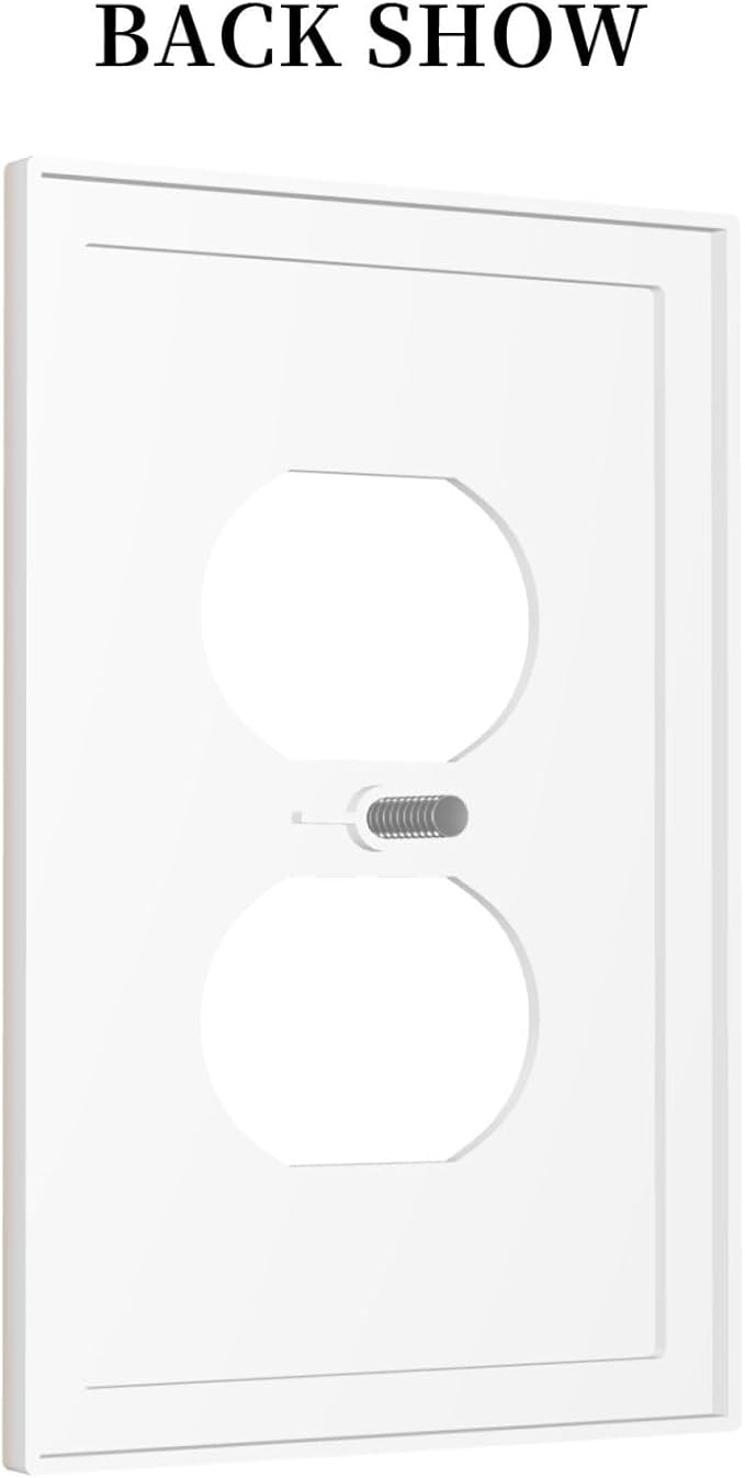 Decorative Thick Beige/Yellow 1 Gang Duplex Wall Plate Receptacle Outlet Covers, Breezy Elegant Tan/Cream Dual Device Device Light Switch Faceplate Cover