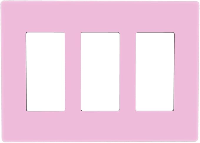 Purple 3 Gang Triple Rocker/Decorator Light Switch Wall Plate Cover Decorative GFCI Electrical Faceplate Switchplate Dimmer