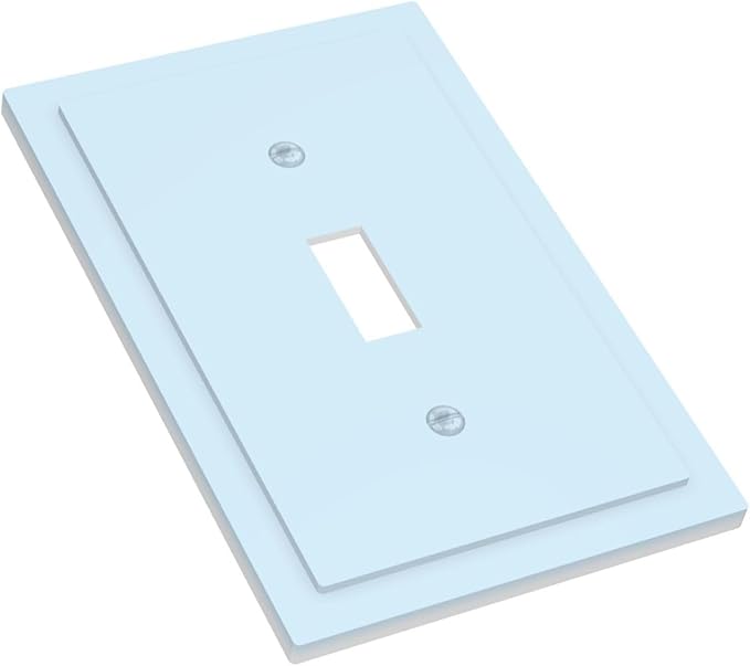 Decorative Solid Light Blue 1 Gang Single Toggle Light Switch Cpver Electrical Elegant Aqua/Teal Royal Blue Wall Plate Decorator Outlet Switchplate Faceplate Covers