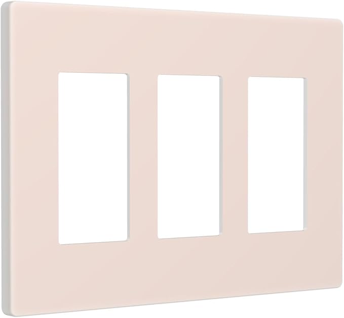 Beige 3 Gang Triple Rocker/Decorator Light Switch Wall Plate Cover Decorative GFCI Electrical Faceplate Switchplate Dimmer