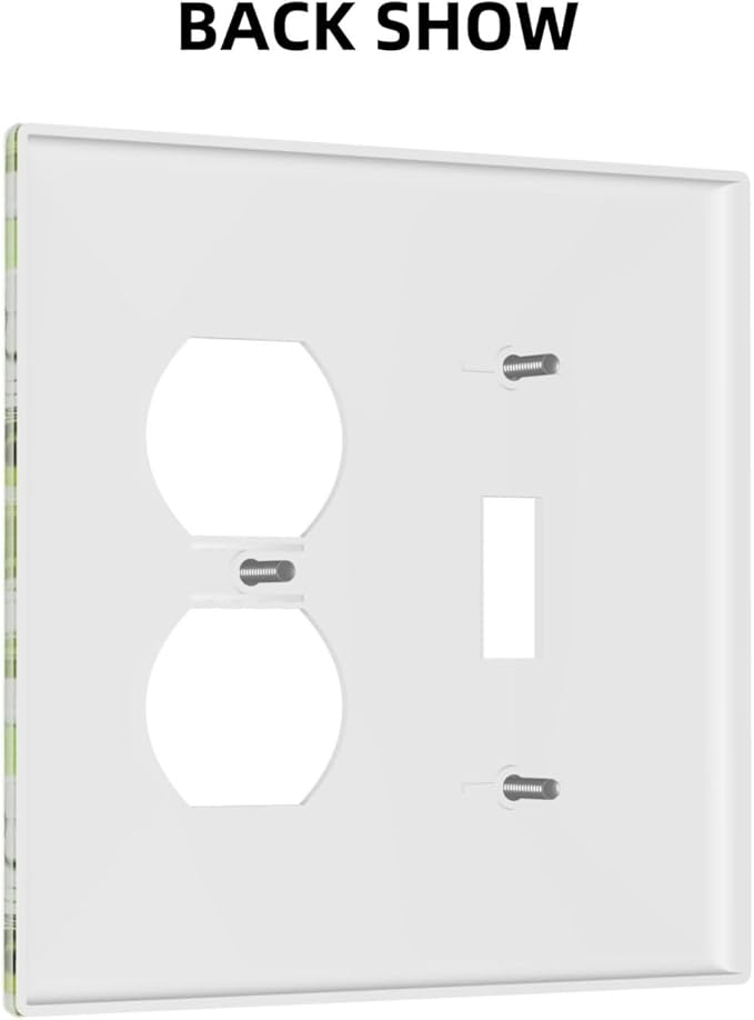 Green Leaves Spring Plant Floral Wallplates 1 Toggle 1 Duplex Switch Plate Electrical GFCI Faceplate Decorative Light Switch Covers for Bed Room Living Room Decor