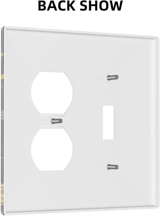 Outlet Covers Tropical Plant Green Palmrocket Planets Astronaut Blue Decorative 2 Gang Combin 1 Toggle/1 Duplex Light Switch Cover Gfci Wall Plate Electrical Receptacle Switchplate Decor