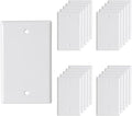 1-Gang Blank Wall Plate Outlet Cover Plate Unbreakable Polycarbonate Thermoplastic Single Blank Faceplate Electrical Receptacle Cover, White, 20 Pack