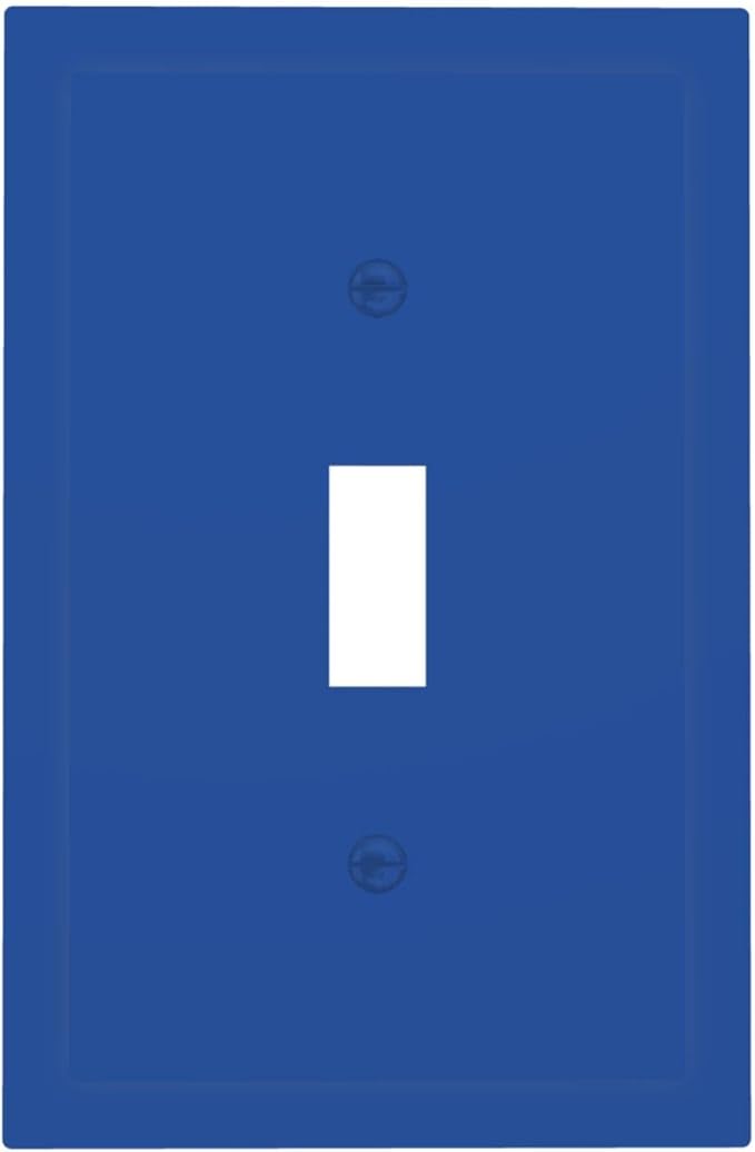 Navy Blue 1 Gang Toggle Light Switch Cover, Decorative Blue Single Toggle Wall Plate Electrical Switchplate Faceplate Solid Royal Outlet Covers