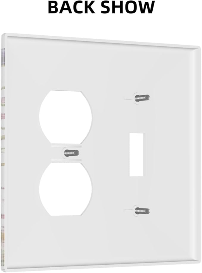 Light Switch Cover Plate Botanical Wildflowers Dragonfly Colorful Floral 2 Gang Decorative Switch Plates 1 Toggle Duplex Combo Outlet Covers GFCI Wall Plates for Bathroom Bedroom Decor