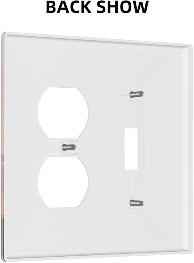 Abstract Sunset Dusk Natural Scenery Wild Flowers Wallplates 1 Toggle 1 Duplex Switch Plate Electrical GFCI Faceplate Decorative Light Switch Covers for Farmhouse Bedroom Decor