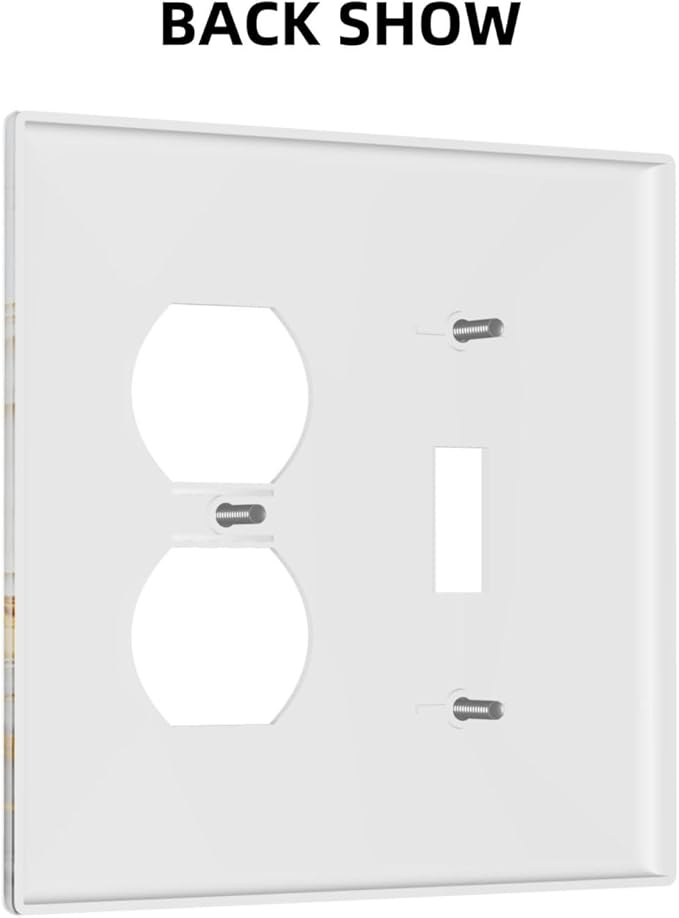Exquisite White Gold Marble Abstract Luxurious Print Wallplates 1 Toggle 1 Duplex Switch Plate Electrical GFCI Faceplate Decorative Light Switch Covers for Bathroom Kitchen Decor