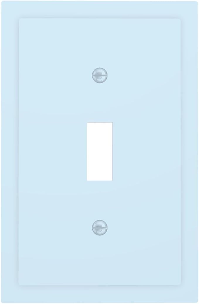 Decorative Solid Light Blue 1 Gang Single Toggle Light Switch Cpver Electrical Elegant Aqua/Teal Royal Blue Wall Plate Decorator Outlet Switchplate Faceplate Covers