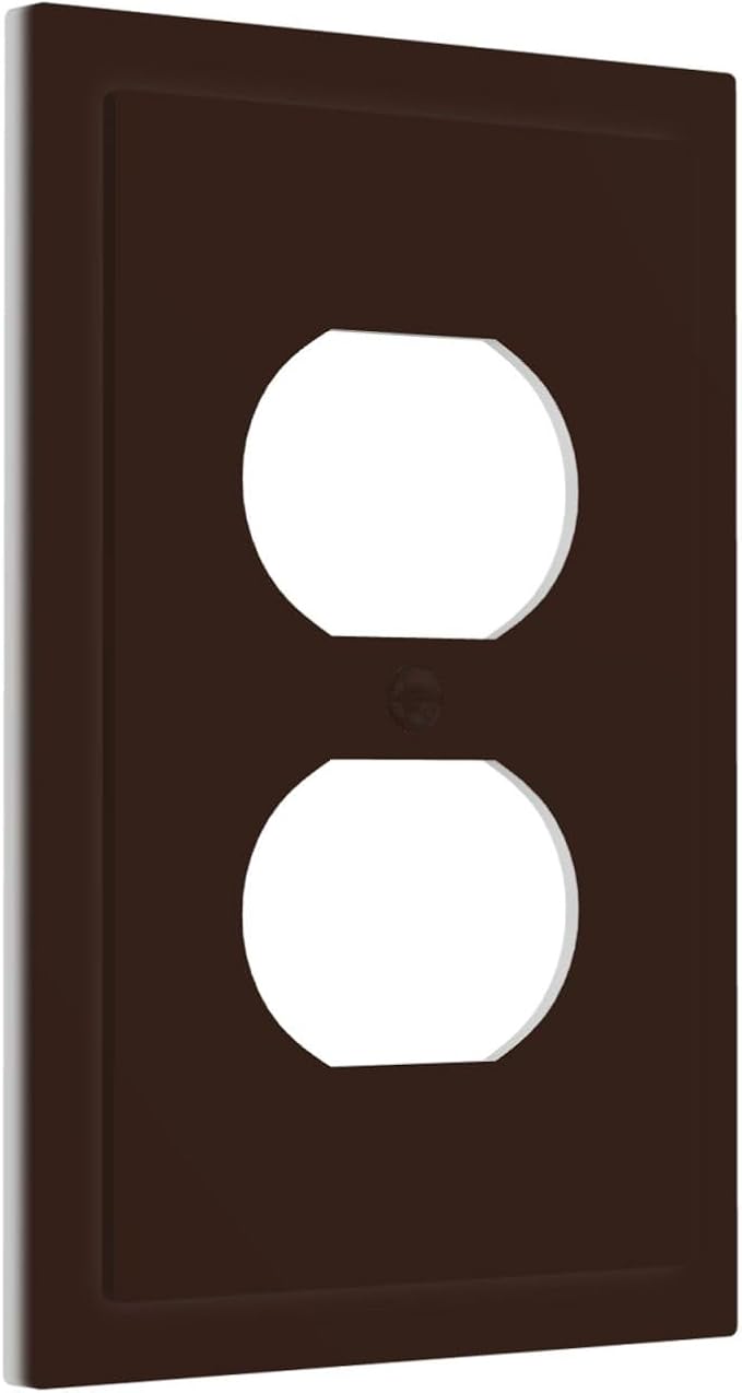Decorative Thick Brown 1 Gang Duplex Wall Plate Receptacle Outlet Covers, Decorative Matte Frosted Coffee Brown Dual Device Device Light Switch Faceplate Cover