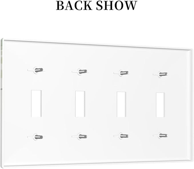 Deer Banana Leaves Palm Trees Green Plants Light Switch Covers Quad Toggle Electrical Faceplate 4 Gang Wall Plate Decorative Switch Plates for Bed Room Living Room Decor