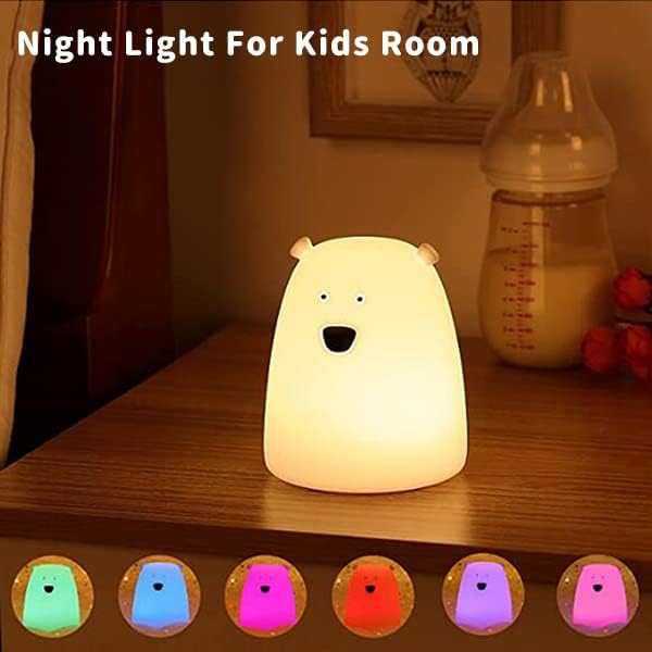 ZKLiLi Night Light for Kids Lamp, 16 Colors Lamp Cute, Dimmable Baby Night Lights for Nursery,Silicone Rechargeable Nightlight for Kids Room, Kawaii Room Decor (GJDB01)