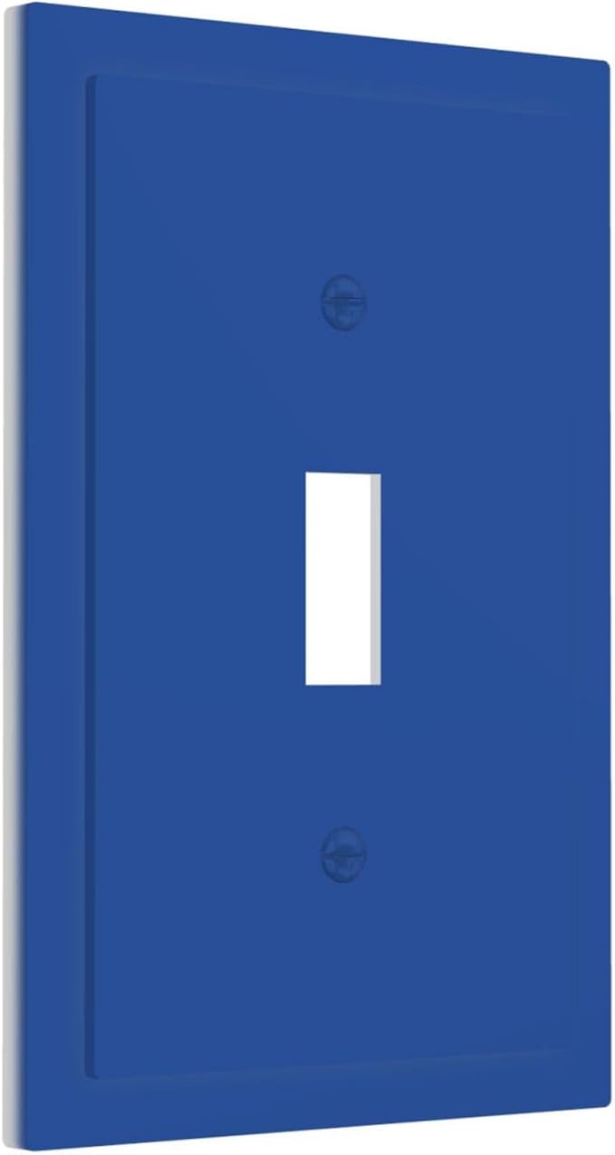 Navy Blue 1 Gang Toggle Light Switch Cover, Decorative Blue Single Toggle Wall Plate Electrical Switchplate Faceplate Solid Royal Outlet Covers