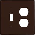 Coffee Brown 2 Gang Single Toggle/Duplex Combo Outlet Light Switch Cover, Combo 1-Toggle 1-Dimmer Decorator Wall Plate Electrical Faceplate