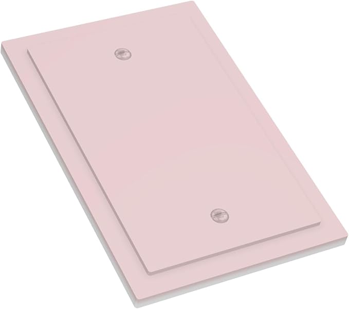 Light Pink Decorative 1 Gang No Device Blank Wall Plate, Cute Trendy Elegant Pink Blank Light Switch Cover Switchplate Electric Unused Outlet Faceplate Covers