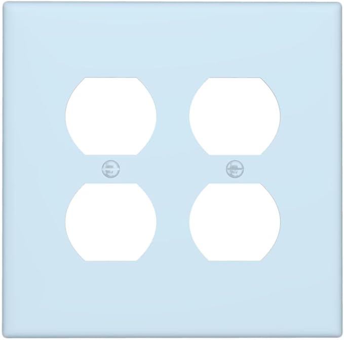 Aqua/Teal 2 Gang Double Duplex Receptacle Combo Outlet Light Switch Cover Wall Plate Electrical Faceplate Decorative Dual Device Switchplate