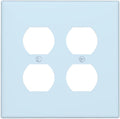 Aqua/Teal 2 Gang Double Duplex Receptacle Combo Outlet Light Switch Cover Wall Plate Electrical Faceplate Decorative Dual Device Switchplate