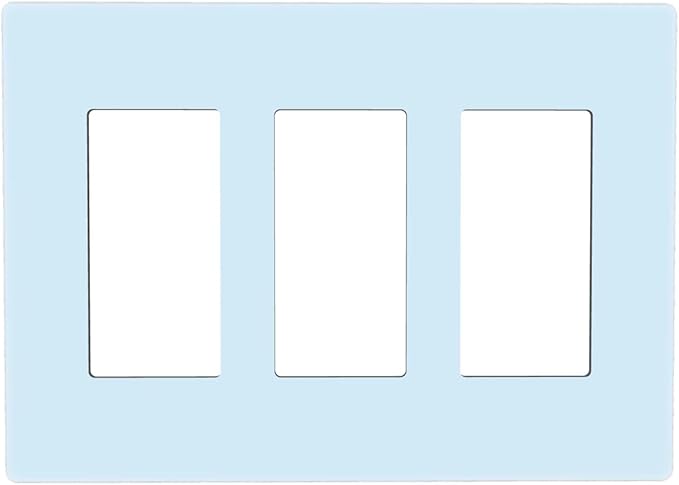 Aqua/Teal 3 Gang Triple Rocker/Decorator Light Switch Wall Plate Cover Decorative GFCI Electrical Faceplate Switchplate Dimmer