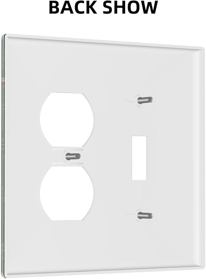 Decorative Outlet Covers Cute Gold Mushtroom Green Plant Leaf 2 Gang Light Switch Cover Plate Single Toggle Duplex Wall Plates for Electrical Outlets Switch Plate Covers for Home Decor