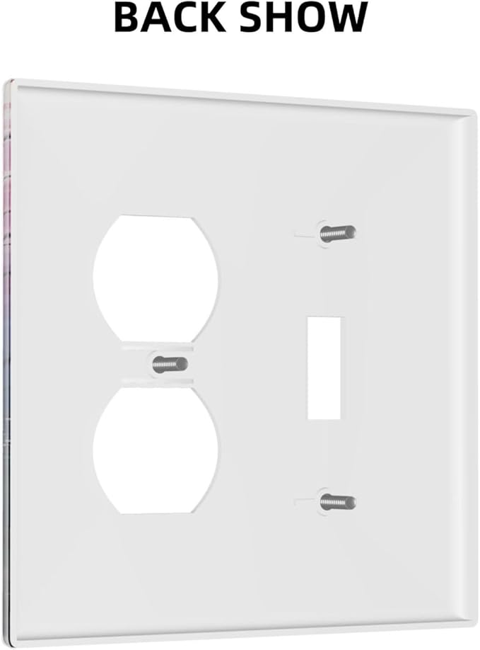 Colorful Forest Snow Mountain River Oil Painting Style Wallplates 1 Toggle 1 Duplex Switch Plate Electrical GFCI Faceplate Decorative Light Switch Covers for Bedroom Living Room Decor