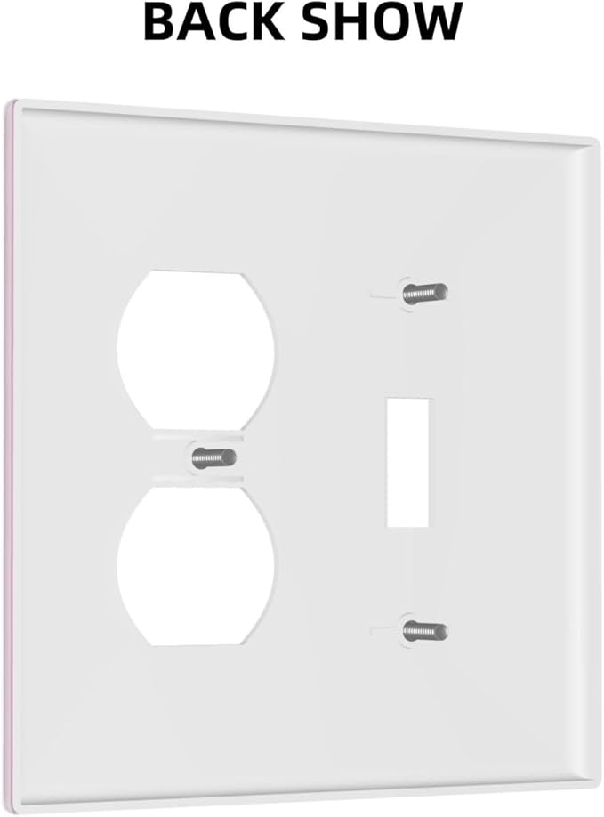 Decorative Solid Purple 2 Gang Single Toggle/Duplex Combo Outlet Light Switch Cover, Elegant Lavender Purple Combination 1-Toggle 1-Decorator Receptacle Combination Face Wall Plate Cover