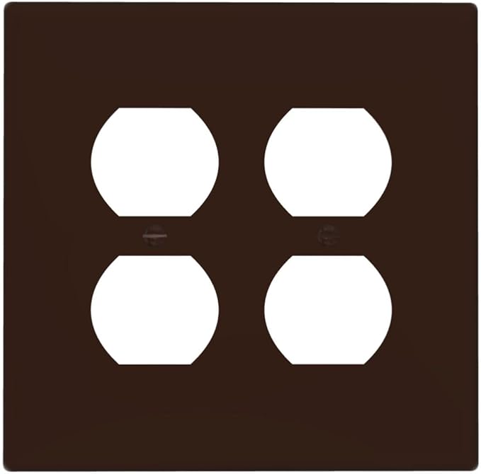 Coffee Brown 2 Gang Double Duplex Receptacle Combo Outlet Light Switch Cover Wall Plate Electrical Faceplate Decorative Dual Device Switchplate