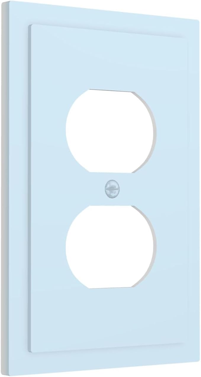 Decorative Light/Royal/Navy Blue 1 Gang Electrical Duplex Wall Plate Receptacle Outlet Covers Solid Colored Teal/Aqua/Turquoise Dual Single Device Light Switch Cover Switchplate