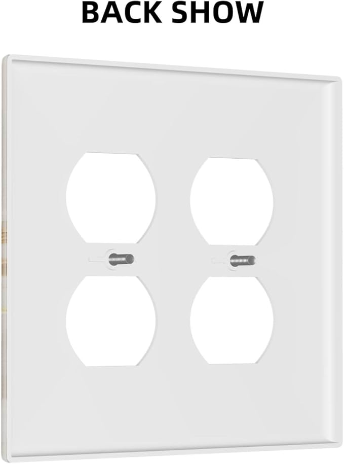 Gold Marble Crack Simple Abstract Print Outlet Covers 2 Gang Double Duplex Decorative Light Switch Covers Electrical Wallplates Socket Faceplate for Bathroom Kitchen Home Decor