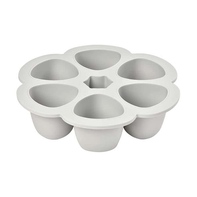 Beaba Multiportions Premium Quality Silicone Baby Food Freezer Tray with Clip On Lid, Baby Food Storage Container Ice Cube Tray Maker, Made in Italy, Cloud, 3 oz