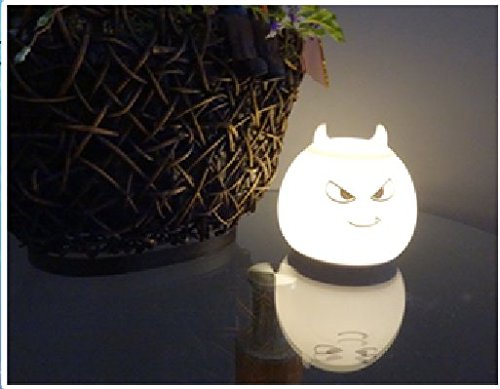 Portable Silicone LED Cartoon Night Light for Kids USB Rechargeable, Warm/White Light, 7-Color Changeable Light, Cute Children Night Lamp for Baby, Bedroom and Nursery (Devil)