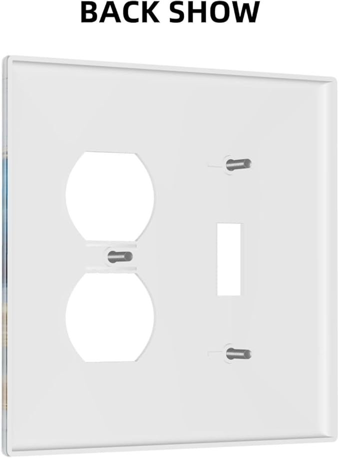 Decorative Outlet Covers Abstract Blue Granite Luxury Watercolor Marble Texture Print 2 Gang Wall Plate Cover Single Toggle Duplex Combo Two Switch Light Switch Cover Plate Jumbo Face Plate