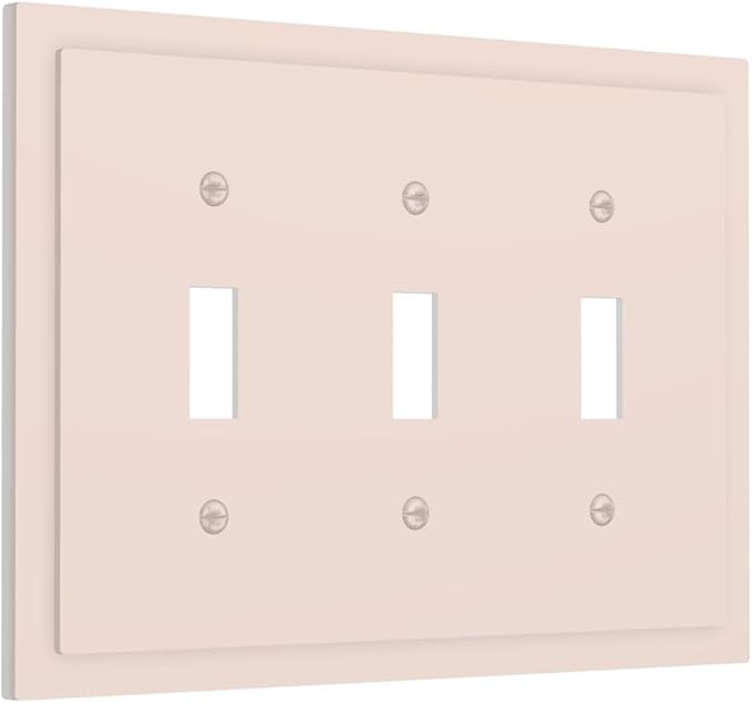 Beige 3 Gang Light Switch Plate Decorative Triple Toggle Wall Plate Cover Electrical Faceplate Switch Face Plate