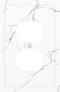 Luxurious White Marble Abstract Print Outlet Covers 1 Gang Duplex Light Switch Cover Decorative Switch Plates Electrical Receptacle Faceplate Wall Plate for Bathroom Kitchen Bedroom Decor