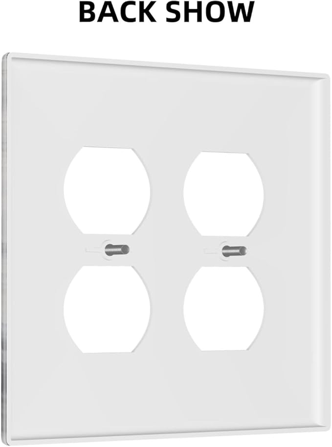 Grey And White Marble Abstract Art Print Outlet Covers 2 Gang Double Duplex Decorative Light Switch Covers Electrical Wallplates Socket Faceplate for Bathroom Kitchen Decor