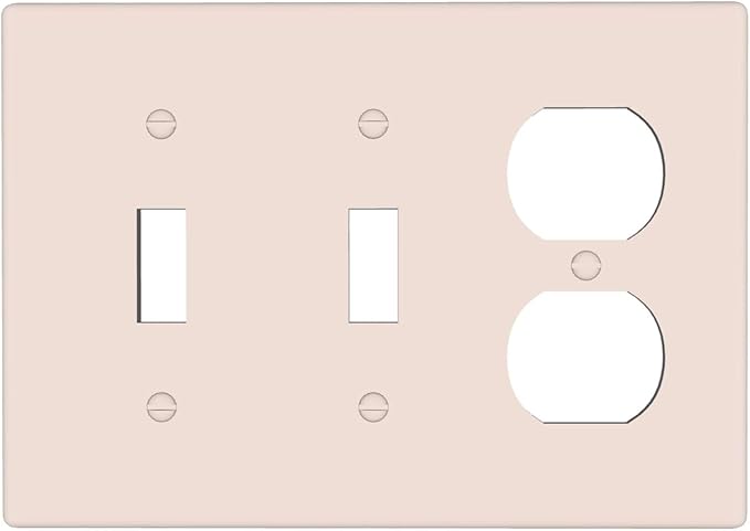 Beige 3 Gang 2 Toggle 1 Duplex Combination Light Switch Plate Decorative Triple Toggle Wall Plate Cover Electrical Faceplate Switch Face Plate