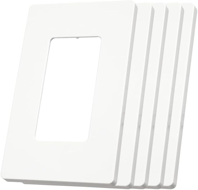 1 Gang Wall Plates Screwless Design Outlet Covers UL Certified Safe Switch Plate Covers Easy Install & Clean Cover Plates Durable Matte Finish 5-Pack White