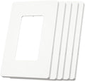 1 Gang Wall Plates Screwless Design Outlet Covers UL Certified Safe Switch Plate Covers Easy Install & Clean Cover Plates Durable Matte Finish 5-Pack White