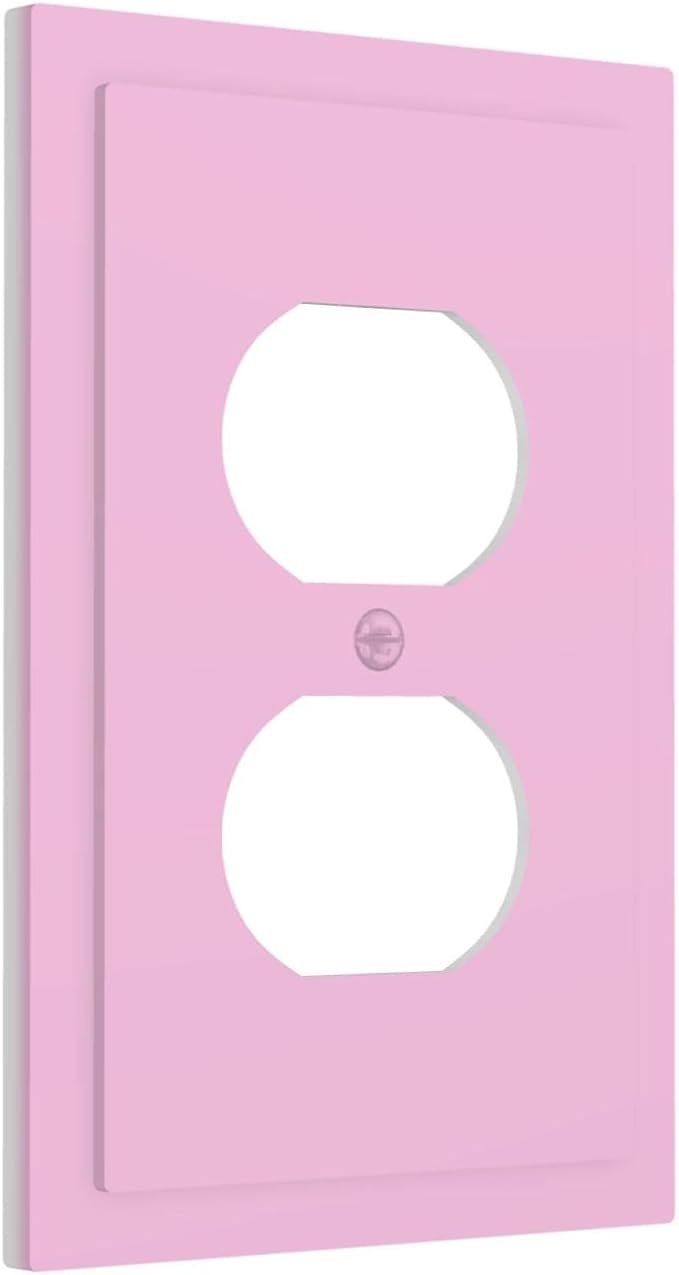 Decorative Light Purple Lavender 1 Gang Duplex Wall Plate Receptacle Outlet Covers, Thick Colored Solid Fashion Girl Woman Purple Dual Device Device Light Switch Faceplate Cover